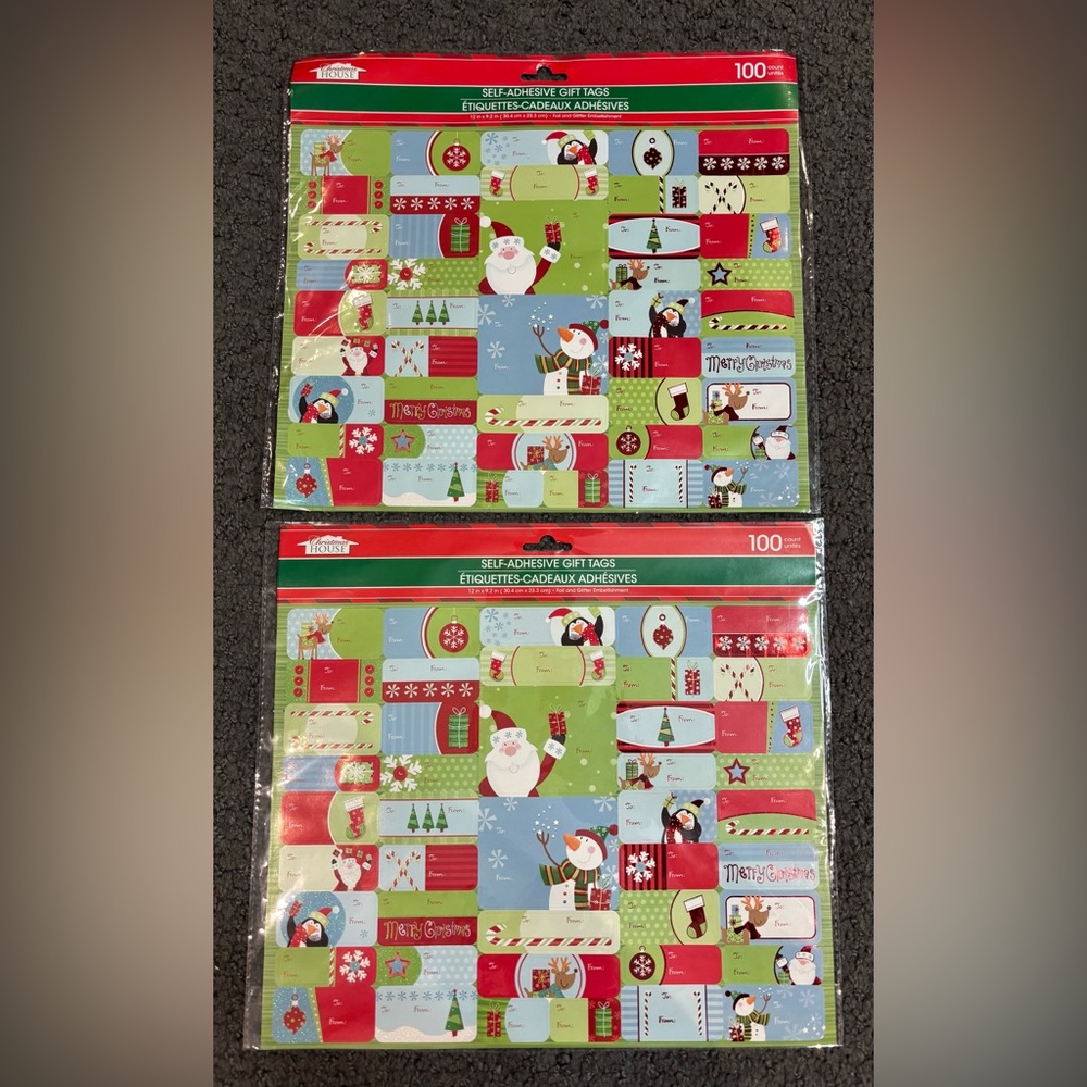 Christmas House 100 Self Adhesive Gift Tags New